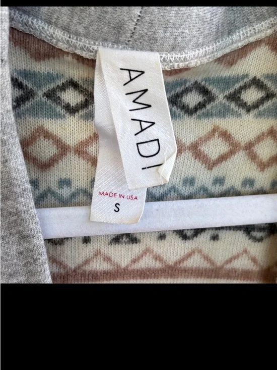 Anthropologie Amadi Textured Sherpa Cream and Tan Sherpa-Detail Cardigan sz S - Picture 4 of 8